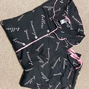 Black printed pajama set